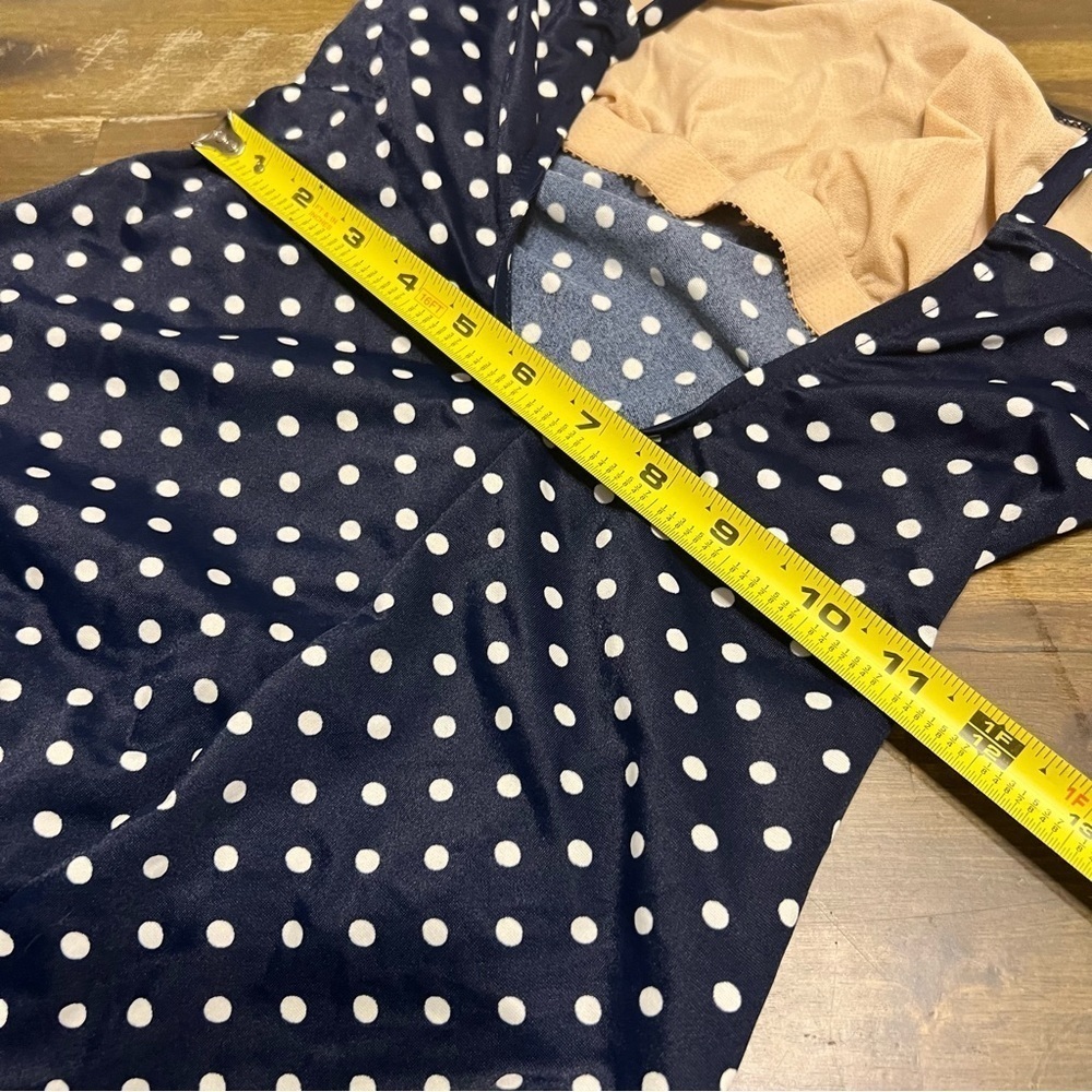 Sandcastle by Catalina Retro Pin Up Polka Dot One Piece Bikini Blue Vintage 12 - Picture 9 of 10